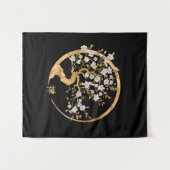 Tenture Golden Enso Zen Circle Sakura arbre (Devant (Horizontal))