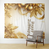 Tenture Golden Feuilles Noël (En situation (horizontale))