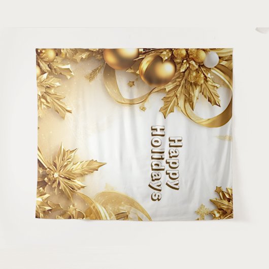 Tenture Golden Feuilles Noël (Devant (Horizontal))