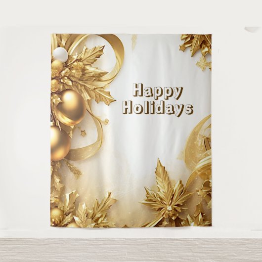 Tenture Golden Feuilles Noël (Devant)