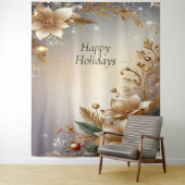 Tenture Golden Floral Holiday Backdrop (En situation)