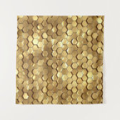 Tenture Golden Honeycomb 3D Render Texture (Devant (Horizontal))