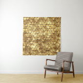 Tenture Golden Honeycomb 3D Render Texture (En situation)
