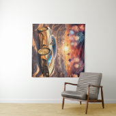 Tenture golden luxury car in a desert landscape (En situation (horizontale))