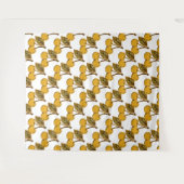 Tenture Golden Metallic Cherries Pattern (Devant (Horizontal))