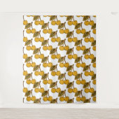 Tenture Golden Metallic Cherries Pattern (Devant)