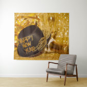 Tenture Golden New Years Top Hat (En situation (horizontale))