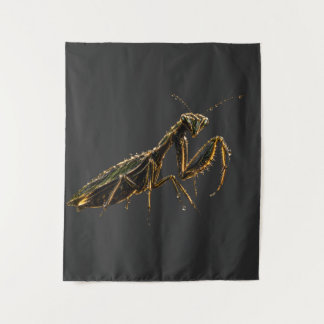 Tenture Golden Praying Mantis Black & Gold