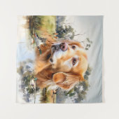 Tenture Golden Retriever (Devant (Horizontal))