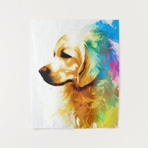 Tenture Golden Retriever Chien Nature sauvage Peinture ani