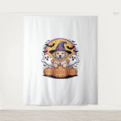 Tenture Golden Retriever Halloween Witch Chien classique T (Devant)