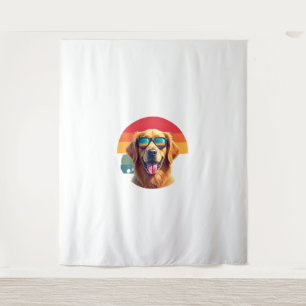 Tenture Golden Retriever pour enfants garçons filles lunet