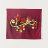 Tenture Golden Treble Clef avec fleurs Roses (Devant (Horizontal))