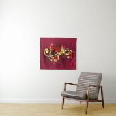 Tenture Golden Treble Clef avec fleurs Roses (En situation (horizontale))