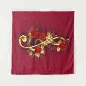 Tenture Golden Treble Clef avec fleurs Roses (Devant (Horizontal))