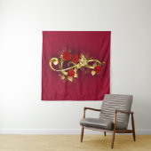 Tenture Golden Treble Clef avec fleurs Roses (En situation (horizontale))