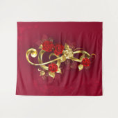 Tenture Golden Treble Clef avec fleurs Roses (Devant (Horizontal))