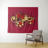 Tenture Golden Treble Clef avec fleurs Roses (En situation (horizontale))