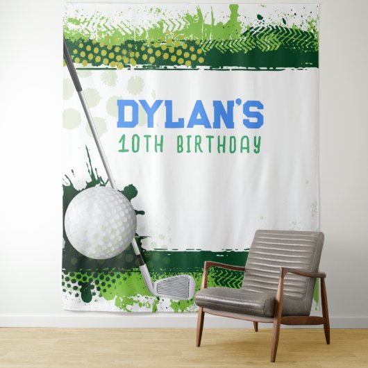 Tenture Golf Anniversaire Photo-Op Enfants fond (En situation)