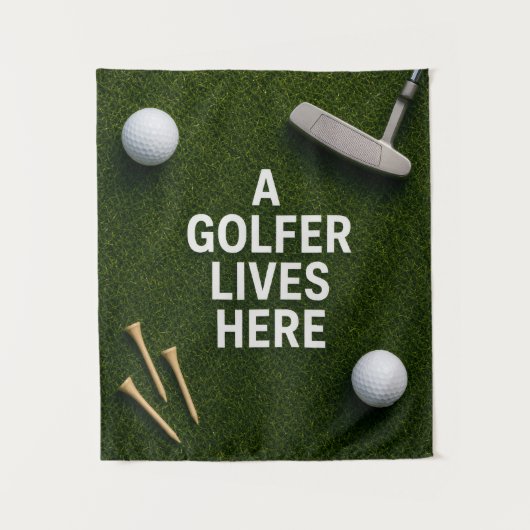 Tenture Golfeur aime ici (Devant)