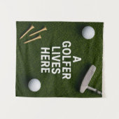 Tenture Golfeur aime ici (Devant (Horizontal))