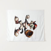 Tenture Goofy Cat Baseball Pitcher Monte (Devant (Horizontal))