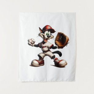 Tenture Goofy Cat Baseball Pitcher Monte