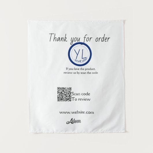 Tenture Google review business logo website scan QR code (Devant)