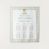 Tenture Goose Sage Gingham seating chart Baby Shower (Devant)