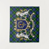 Tenture Gordon Clan Badge & Unicorns avec Tartan (Devant)