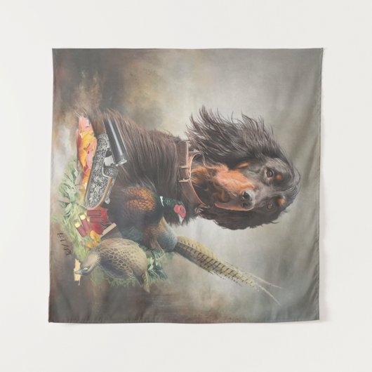 Tenture Gordon setter avec faisans, Art (Devant (Horizontal))