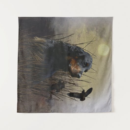 Tenture Gordon Setter, compagnon de chasse (Devant (Horizontal))