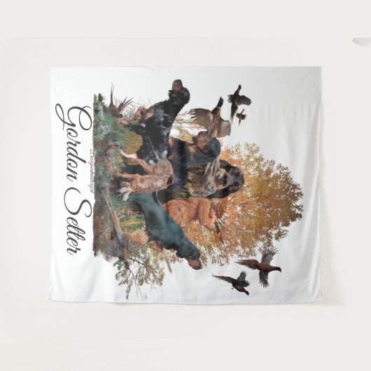 Tenture Gordon Setter, saison de chasse (Devant (Horizontal))