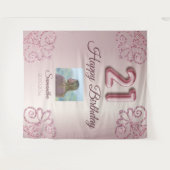 Tenture Gorgeuse décoration d'anniversaire 21 ans avec bal (Devant (Horizontal))