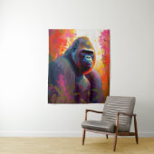Tenture Gorilla Ape Animal Portrait Peinture Faune Libre (En situation)