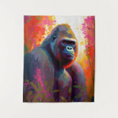 Tenture Gorilla Ape Animal Portrait Peinture Faune Libre (Devant)