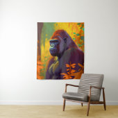Tenture Gorilla Ape Animal Portrait Peinture Faune Libre (En situation)