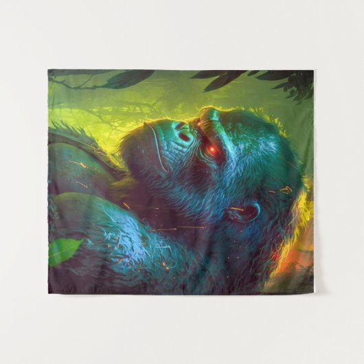 Tenture Gorilla Ape Animal Portrait Peinture Faune libre (Devant (Horizontal))