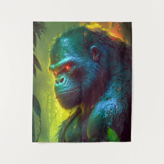 Tenture Gorilla Ape Animal Portrait Peinture Faune libre (Devant)