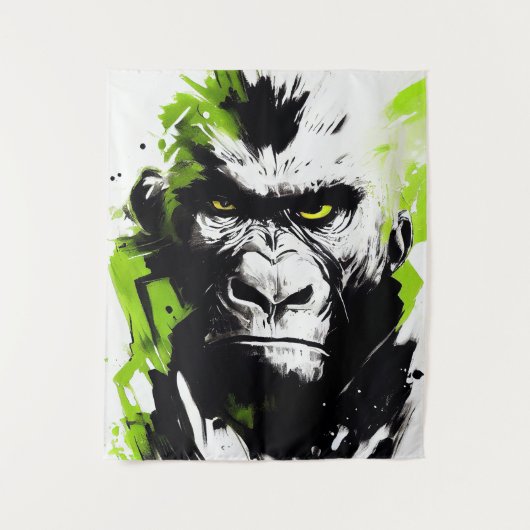 Tenture Gorilla Ape Nature sauvage Esprit libre Peinture A (Devant)