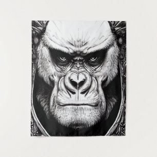 Tenture Gorilla Ape Wild Nature Illustration Line Art épiq