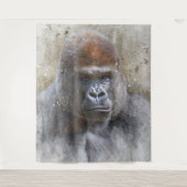 Tenture Gorilla Face Jungle Aquarelle animale (Devant)