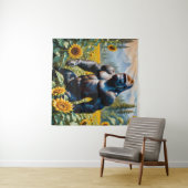 Tenture Gorille Ape Dans Un Champ De Tournesol (En situation (horizontale))