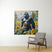 Tenture Gorille Ape Dans Un Champ De Tournesol (En situation)