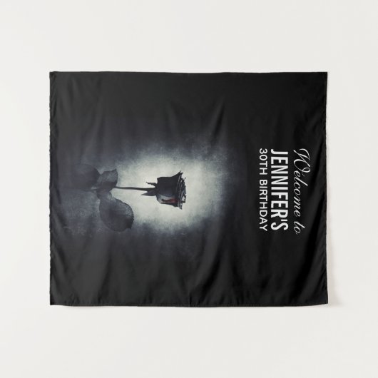 Tenture Goth Black Rose qui dégouline de sang Macabre Anni (Devant (Horizontal))