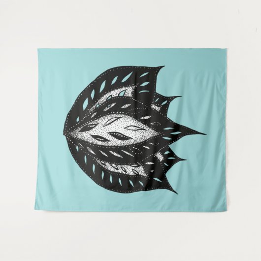 Tenture Goth fleur design tatouage abstrait (Devant (Horizontal))