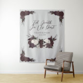 Tenture Gothic Til Death Gray Floral Skull Wedding (En situation)