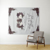 Tenture Gothic Til Death Gray Floral Skull Wedding (En situation (horizontale))