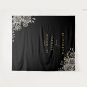 Tenture Gothique Floral Rose Mariage Photo Booth fond (Devant (Horizontal))