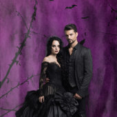 Tenture Gothique Moody Black & Purple Night Sky